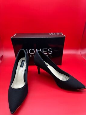 Jones New York Black Pointed-Toe Fabric Pump